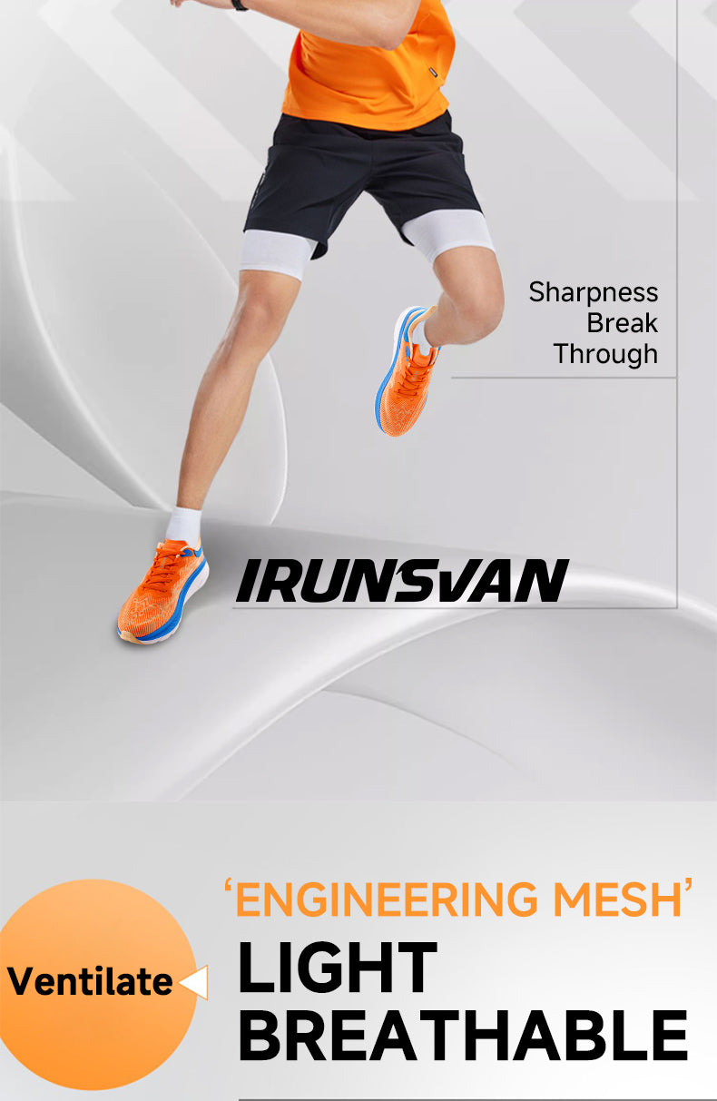 IRUNSVAN 2024 Men Carbon Plate Marathon Running Shoes Breathable Pro Tests Stable Support For Shock-absorbing Ultralight Bounce Sneakers 23001