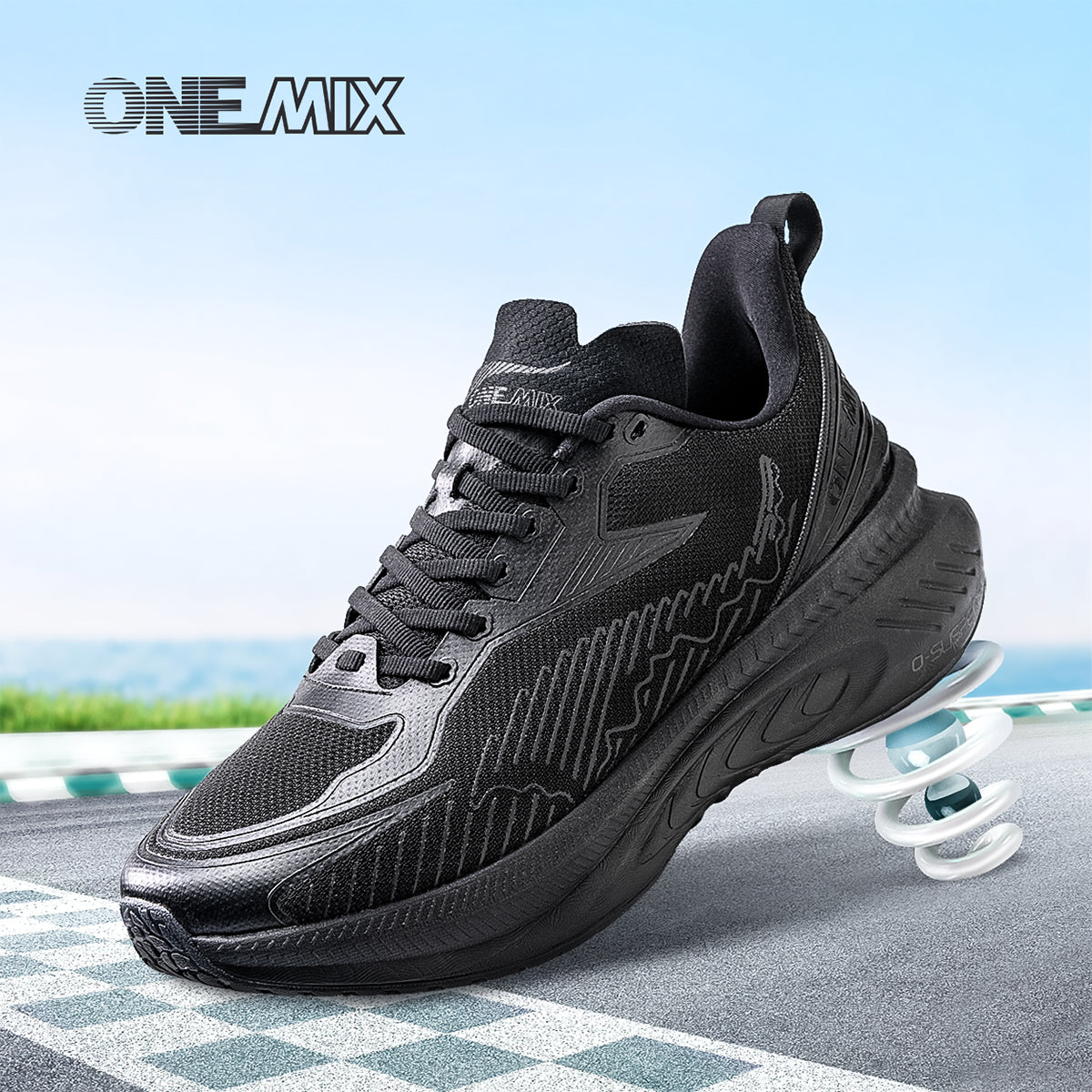 ONEMIX Breathable Carbon Plate Marathon Running Racing Shoes Stable Support Shock-relief Ultra-light Rebound Sport Sneakers