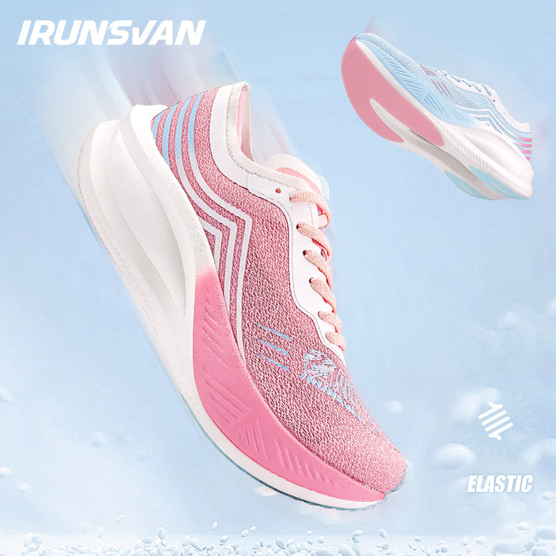 IRUNSVAN Athletic Mandarin Duck Cushioned Running Shoes Non-slip Marathon Racing Training Hiking Traveling