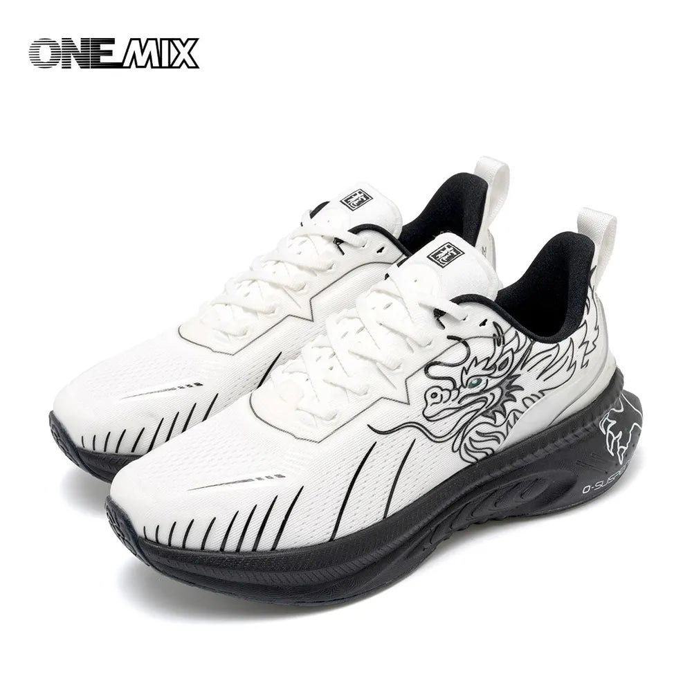 ONEMIX Shock Absorption Road Running Sneakers Tennis Jogging Dragon Style