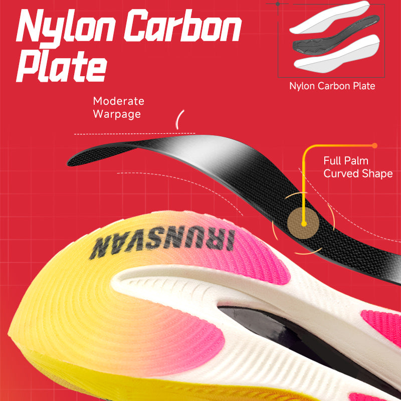 IRUNSVAN HEAT Lightweight Tennis Athletic Workout Running Sneakers with Nylon Carbon Plate Cushioning
