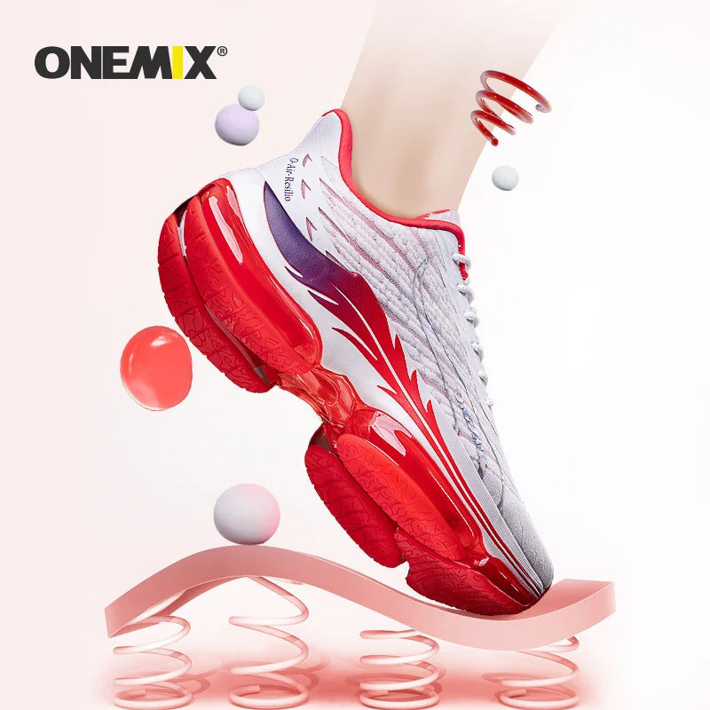 ONEMIX Breathable Summer Outdoor Air Cushion Running Shoes for Women Lightweight Mesh Surface Fitness Sneakers