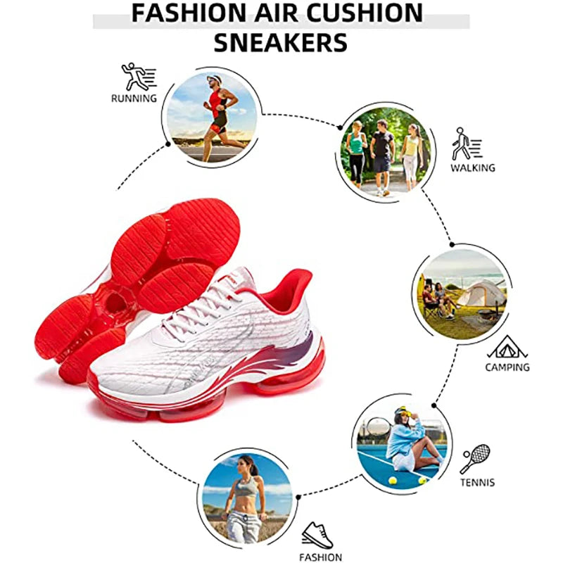 ONEMIX Breathable Summer Outdoor Air Cushion Running Shoes for Women Lightweight Mesh Surface Fitness Sneakers